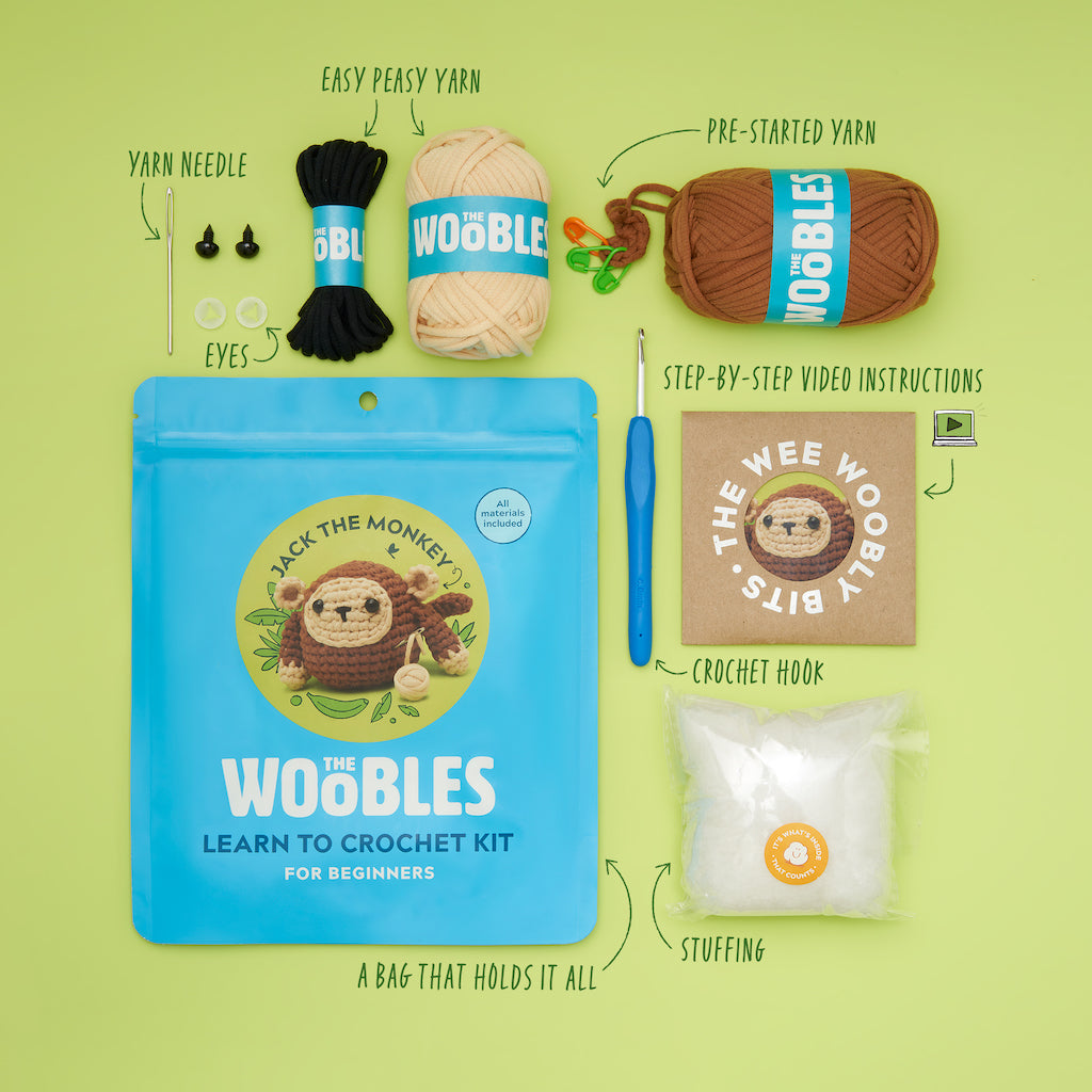 Alternative view of Jack the Monkey Crochet Kit