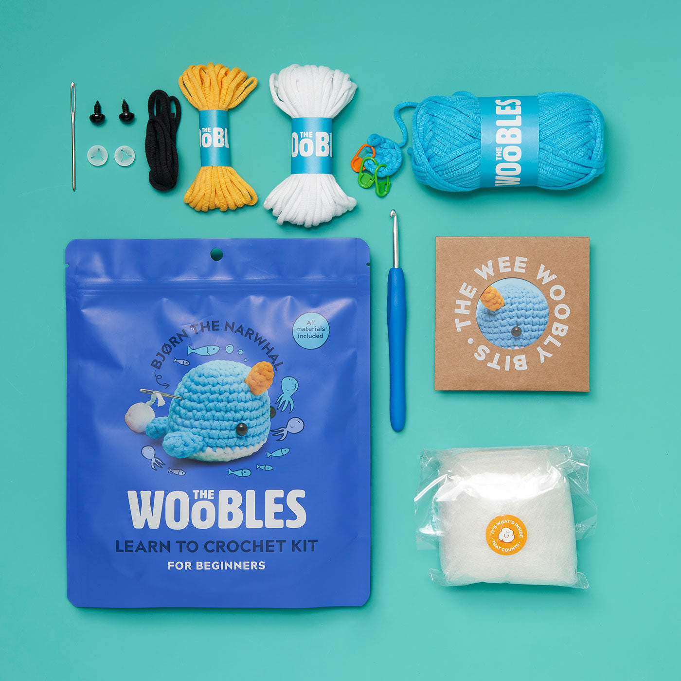 Alternative view of Bjørn the Narwhal Crochet Kit