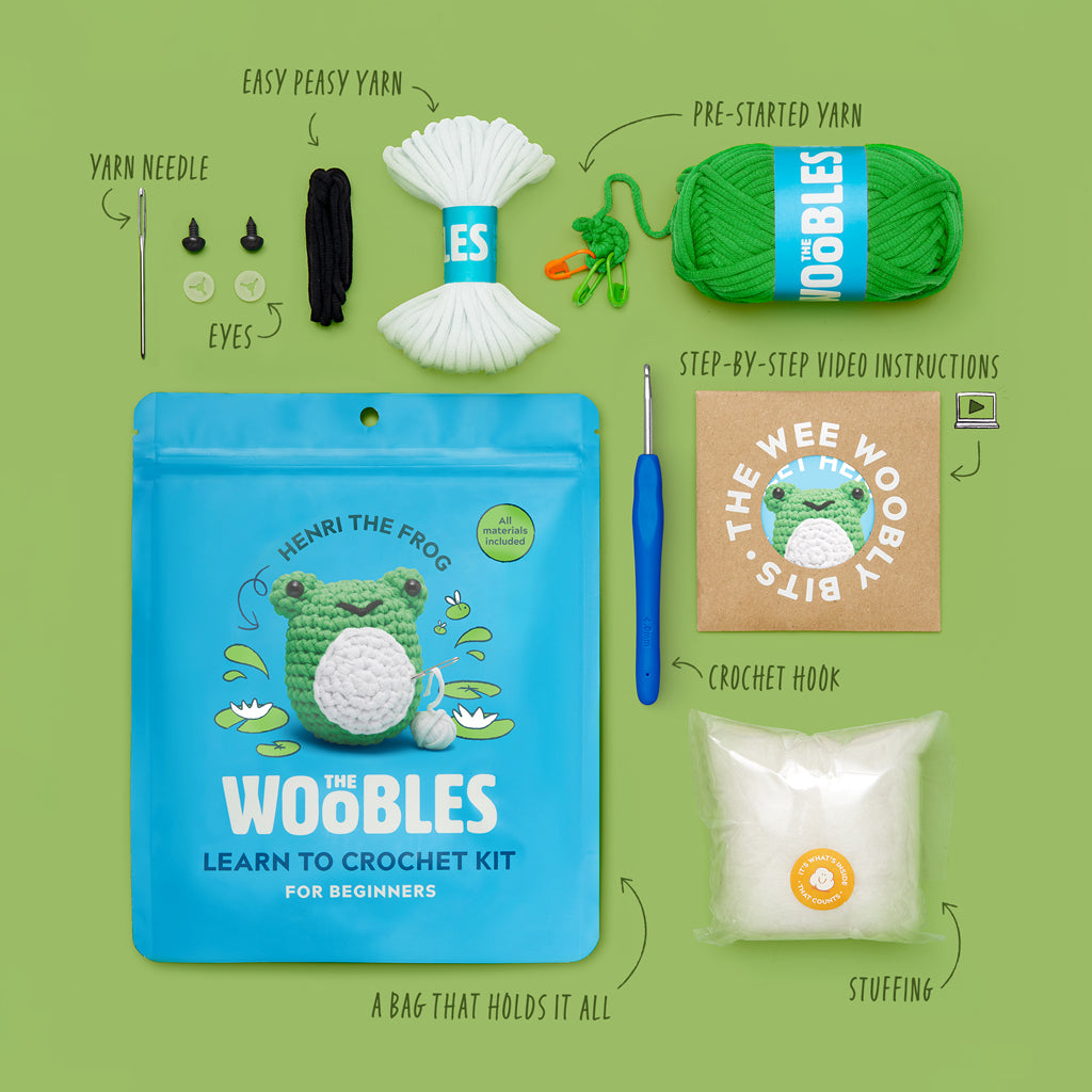 Alternative view of Henri the Frog Crochet Kit