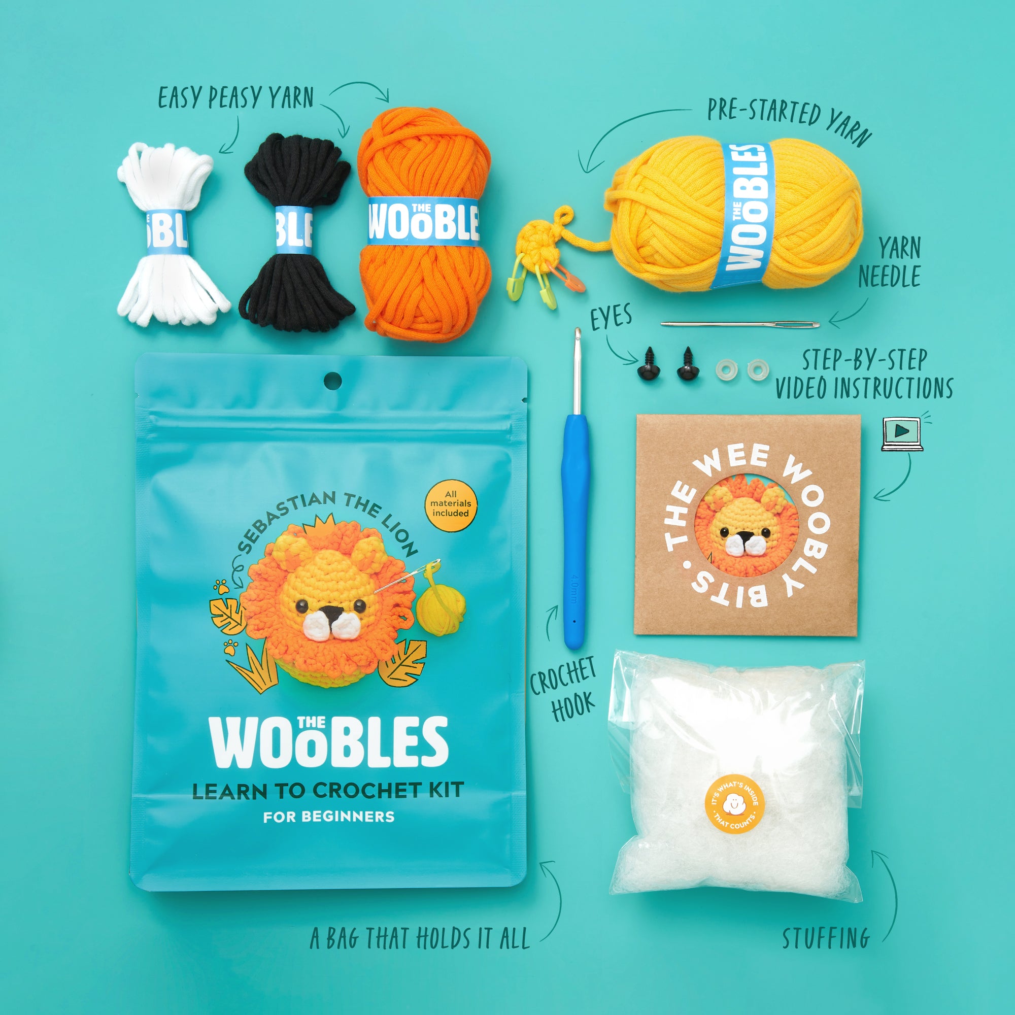 Sebastian the Lion Crochet Kit - Image 2